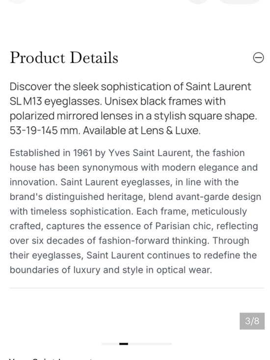 Saint Laurent SL M13 005
Eyeglasses
Black 53mm Unisex main image 6